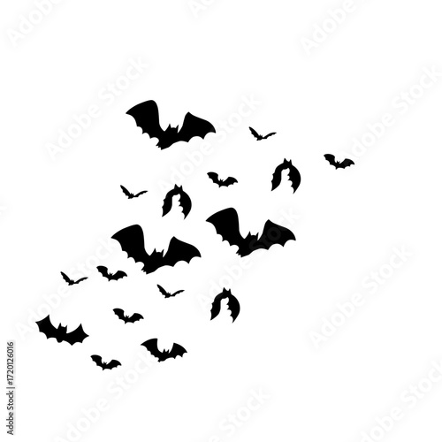 flying bats silhouettes