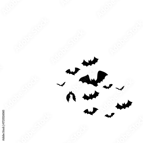 flying bats silhouettes