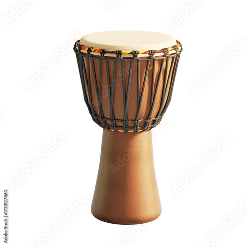 3D Render of Djembe Hand Drum on Transparent Background