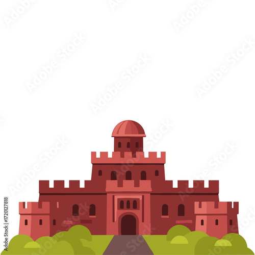 Fort icon logo flat vector design