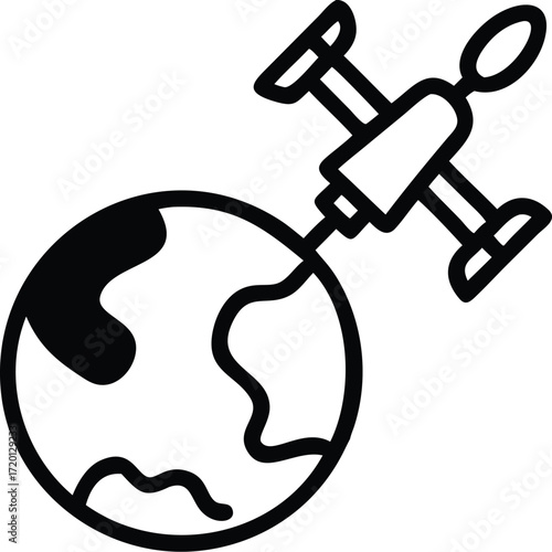 Satellite orbiting earth