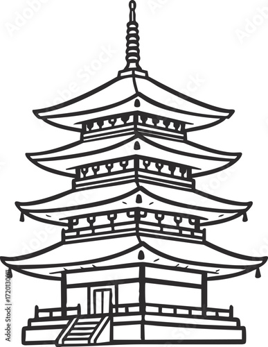 pagoda tower traditional Asian architecture
