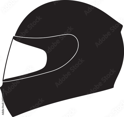motorcycle helmet silhouette on white background