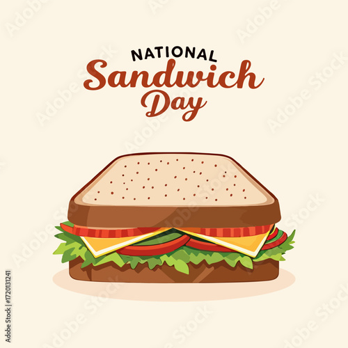 Sandwich national day banner, vector art illustration.