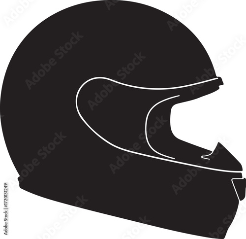 motorcycle helmet silhouette on white background