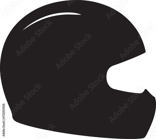 motorcycle helmet silhouette on white background