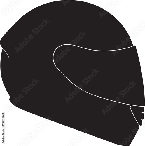 motorcycle helmet silhouette on white background