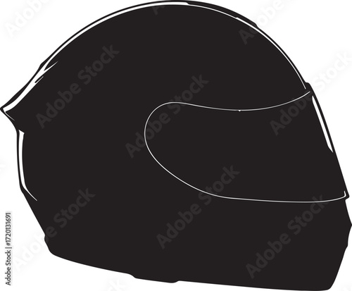 motorcycle helmet silhouette on white background