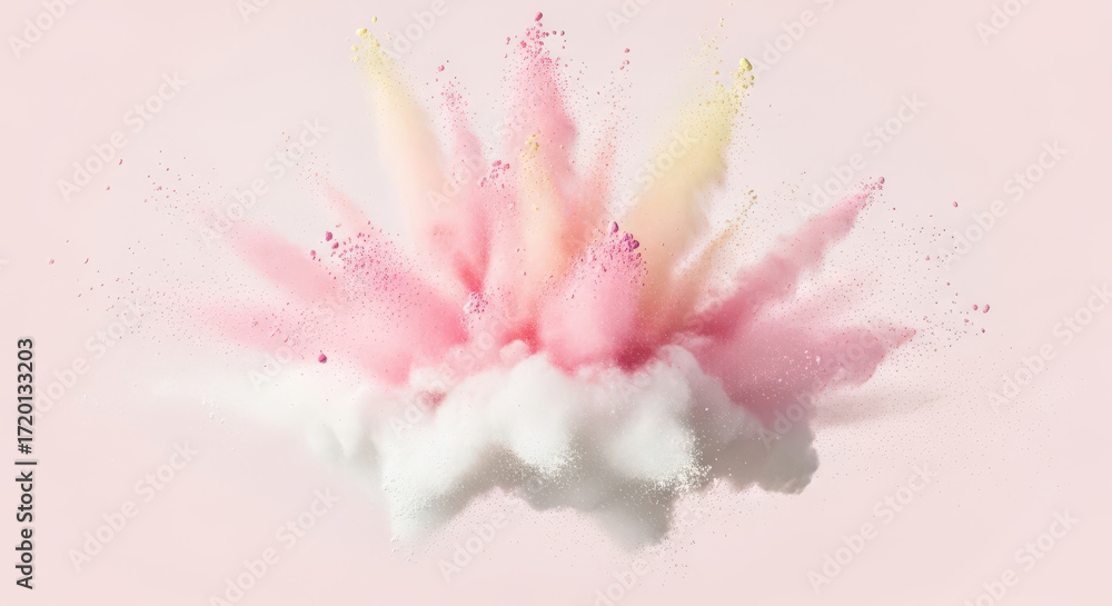 Fototapeta premium Abstract Pink and White Powder Explosion Burst.