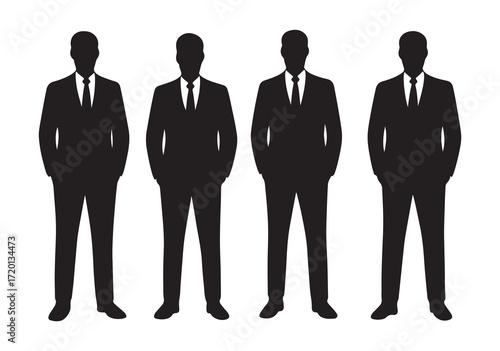 Silhouettes of Four Men in Business Suits