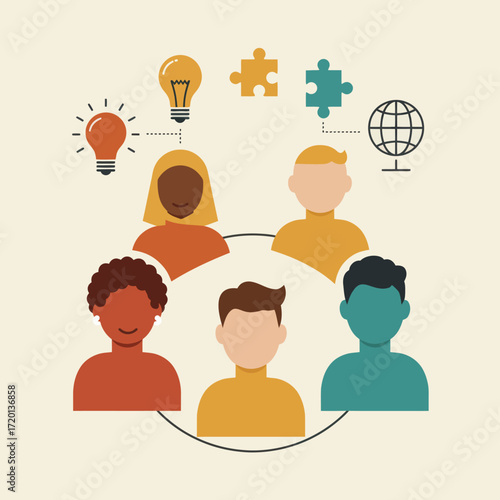 Diverse Team Collaborating on Ideas and Innovation for Global Solutions