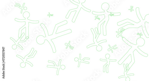 sylwetka, ilustracja, projekt, koncepcja
