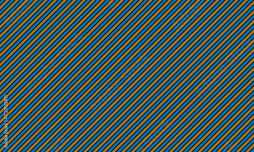 Diagonal stripes of blue and brown with black outlines abstract background