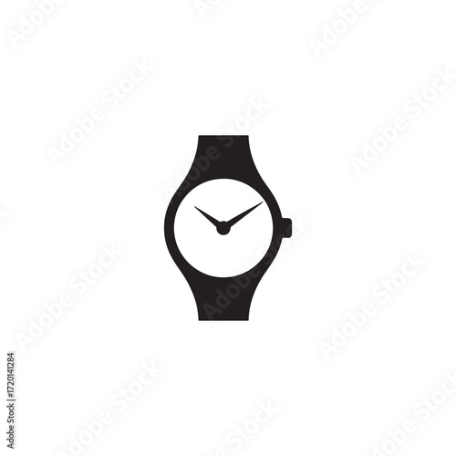 Wrist watch Icon in Minimalist Black and White Design