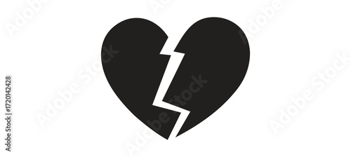 broken heart heartbreak sadness loss and emotional pain isolated 