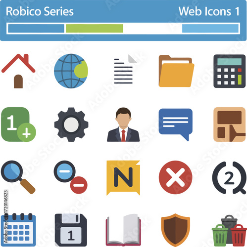 Free Web Icon Set 20 Colorful Flat Design Icons for Websites and Applications