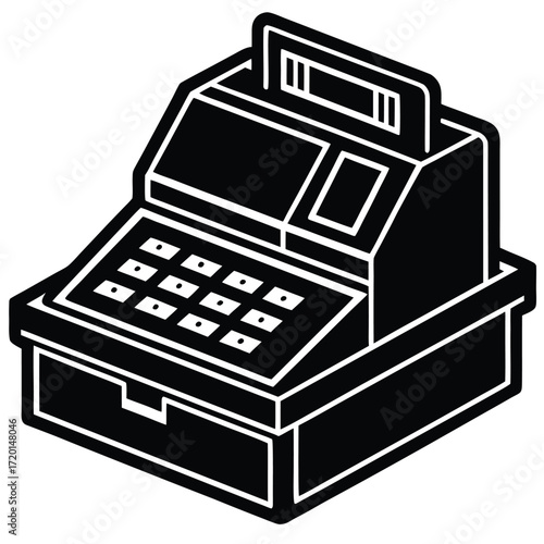 cash registe icon on white background
