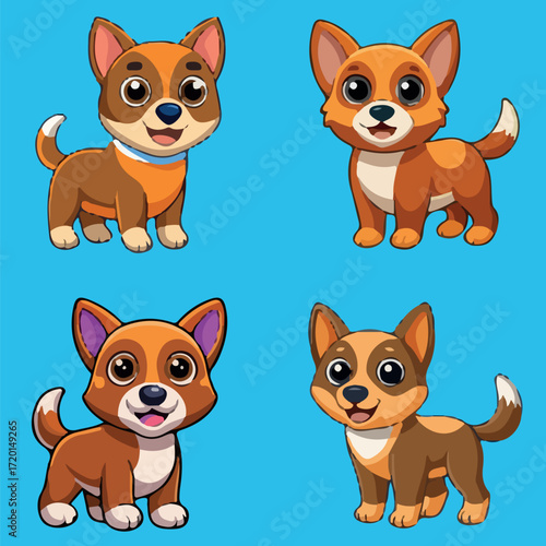 Cartoon Dog Illustration – Friendly Pet Mascot Graphic Design