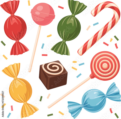 A Delightful Collection of Colorful Candies and Sweets