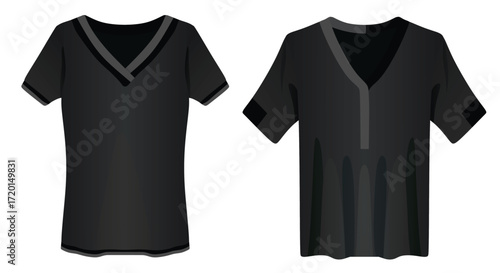 Colorful v neck t shirt. vector	