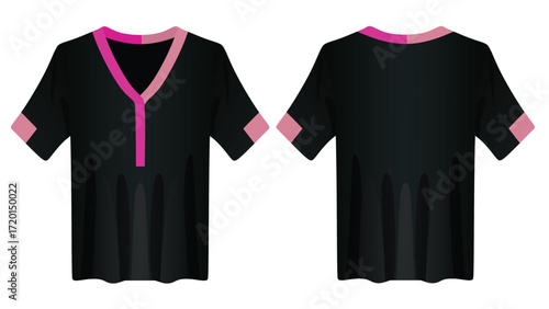 Colorful v neck t shirt. vector	
