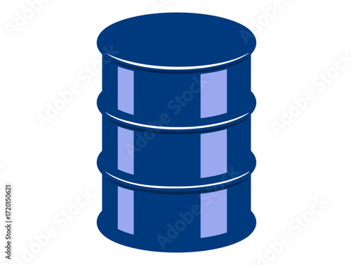 Blue metal drum icon vector illustration. Clipart image isolated on background.