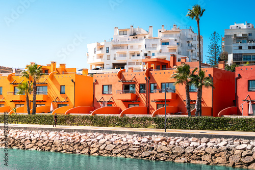 View of the houses/hotel of the marina of Portimão, Portugal