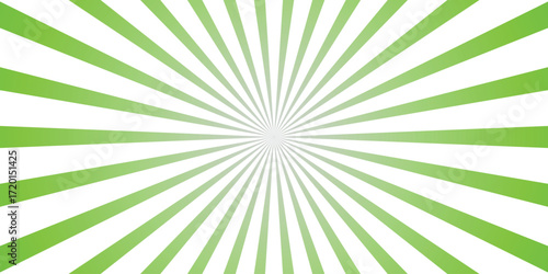 Green and White Gradient Sunburst Background Radial Rays Bursting From Center abstract bright