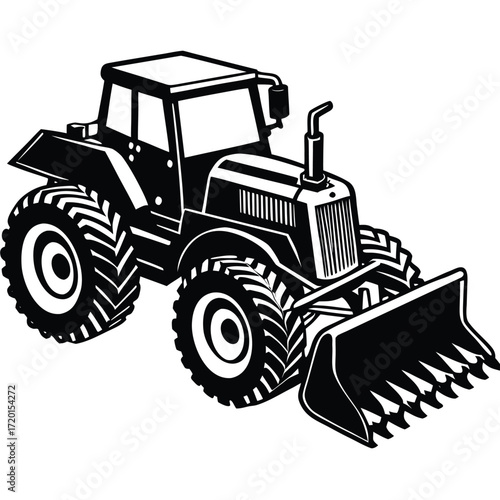 plough vector on white background