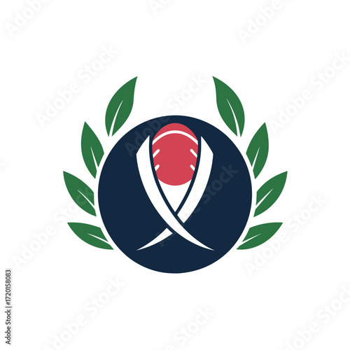 simple cricket club logo cricket ball icon vector art.