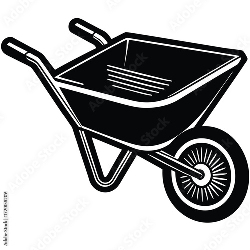 wheelbarrow icon icon on white background