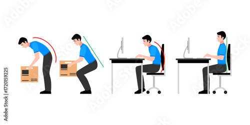 Posture Vector Icons, Posture Correction, Healthy Posture, Posture Exercises, Posture Alignment, Posture Illustration, Posture Therapy, Posture Icon Set, Posture Awareness, Posture Wellness