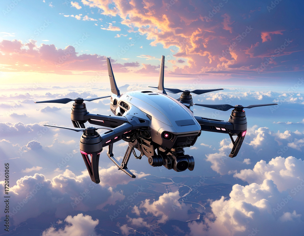 Fototapeta premium Futuristic Drone Technology Illustration