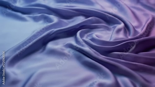 Close-up of flowing, vibrant purple-blue silk