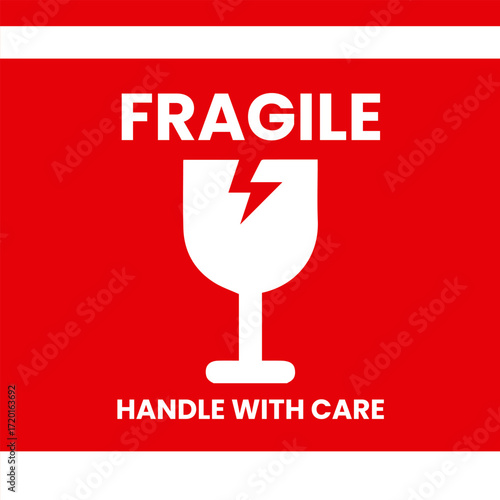 Fragile sticker for parcel courier logistics