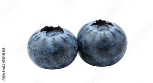 Blueberries on white background, isolated, transparent background, no background  