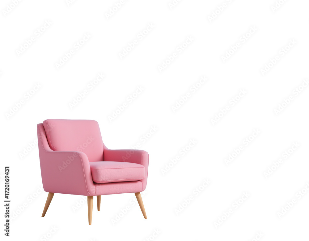 Fototapeta premium Cozy Pink Armchair for Modern Living Room Interior Design