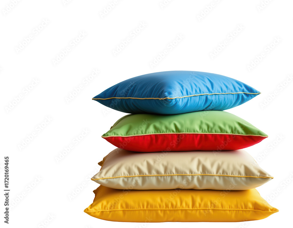 Obraz premium Colorful Soft Cushions Stacked on Each Other in Vibrant Tones