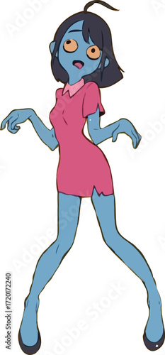 cartoon zombie girl
