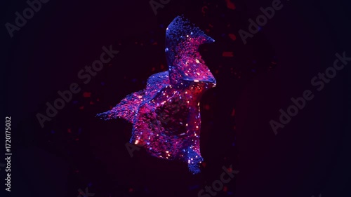 Energy Swirling Particle Background Loop. Attractive looped blue-pink particle composition for art, music and business projects.