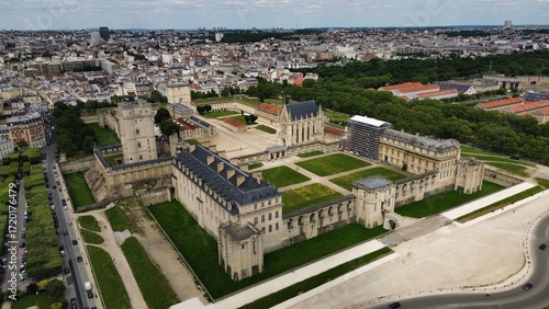 drone photo Vincennes castle France europe