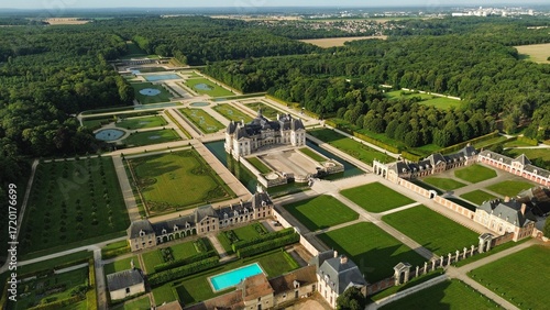 drone photo Vaux-le-Vicomte castle France europe