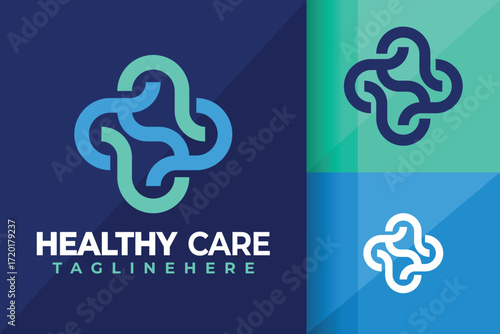 Letter S Health Care Hospital logo vector design. Abstract emblem, designs concept, logos, logotype element for template