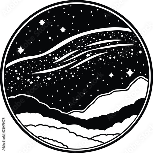 Vast milky way galaxy with countless stars in a deep cosmic night sky illustration isolated on white background isolated on transparent background
