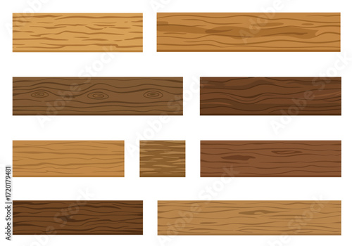 Wood planks of varying colors and grain patterns