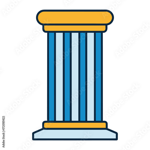 A pillar icon logo symbolizes strength, stability, and tradition. Clean and bold design makes it ideal for law, finance, education, or architectural branding.
