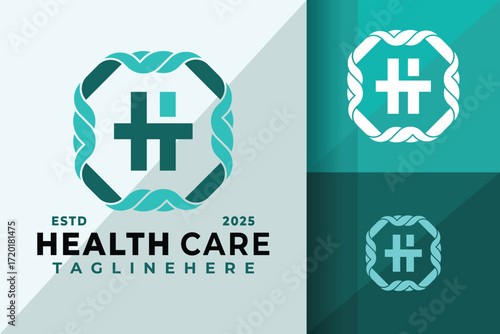 Letter H Health Care Medicare Logo Icon Vector Design Illustration