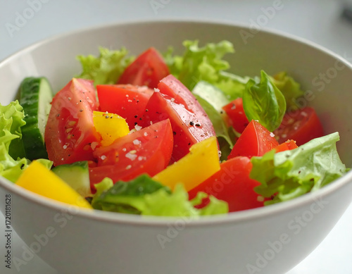 Fresh Vegetable Salad Colorful & Healthy Bowl