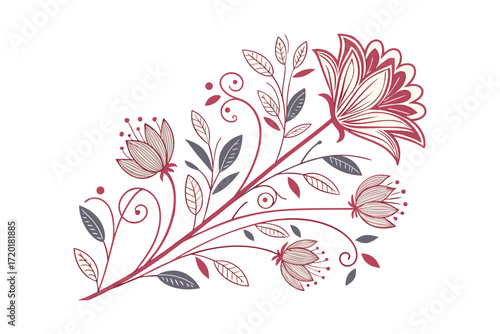 Elegant Floral Wedding Invitation Card Template. Beautiful Botanical Frame for Marriage Ceremony. Romantic Save the Date Design.
