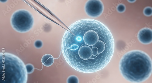 Assisted Reproductive Technology IVF Fertilization Process Sperm Injection and Egg Cell